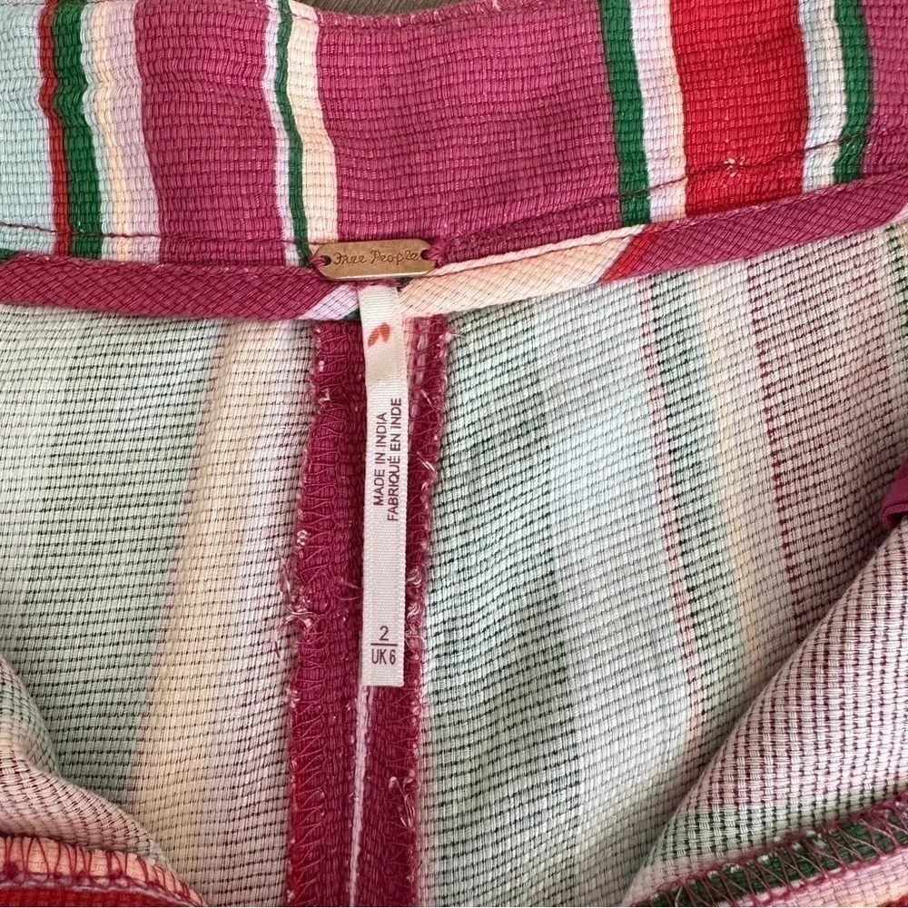 Free People La Paz Crop Flare Striped Pants size 2